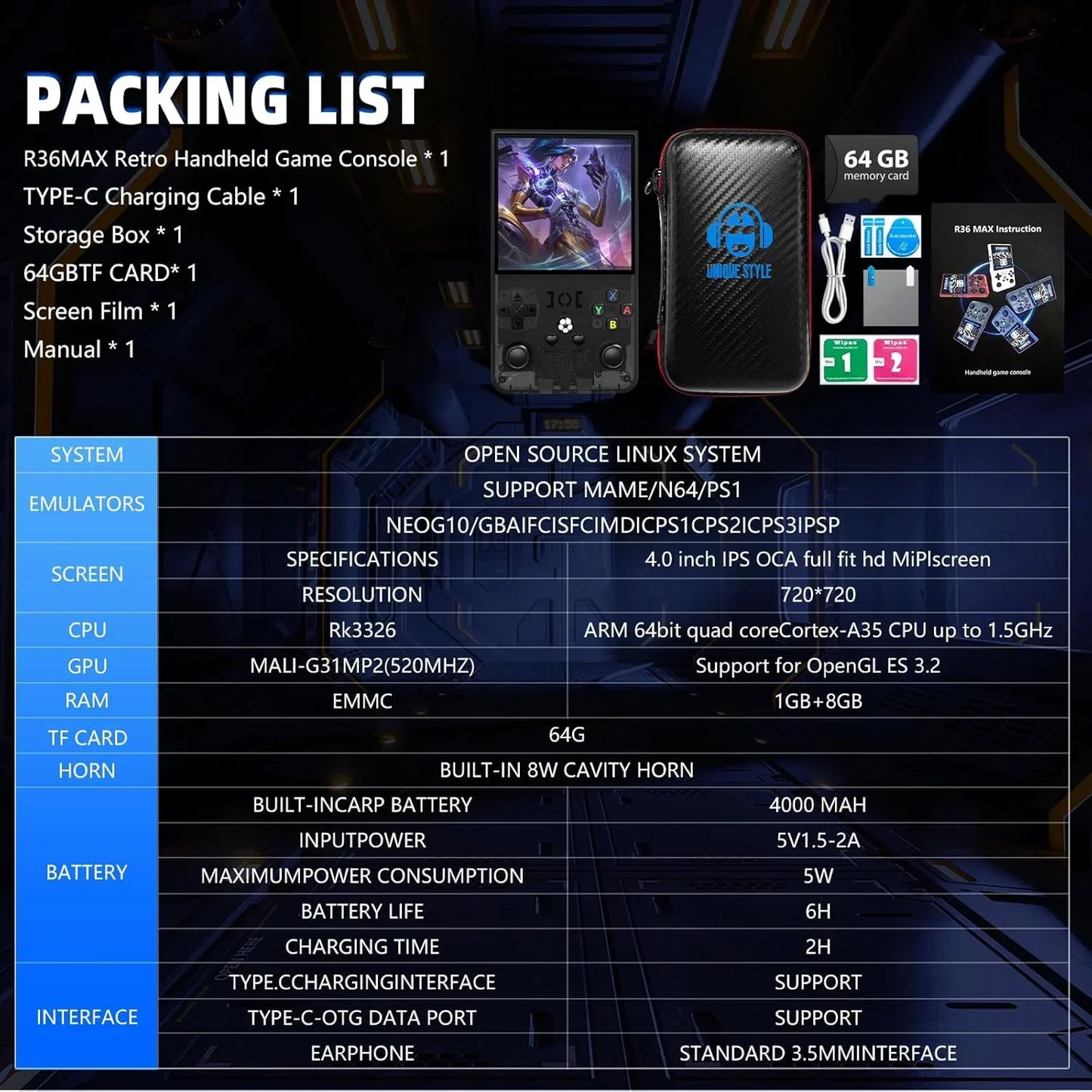 R36 Max packing list and accessories